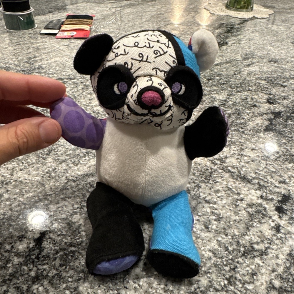Romero Britto Popplush by enesco Colorful Plush Jackson Panda Bear - 9 inches